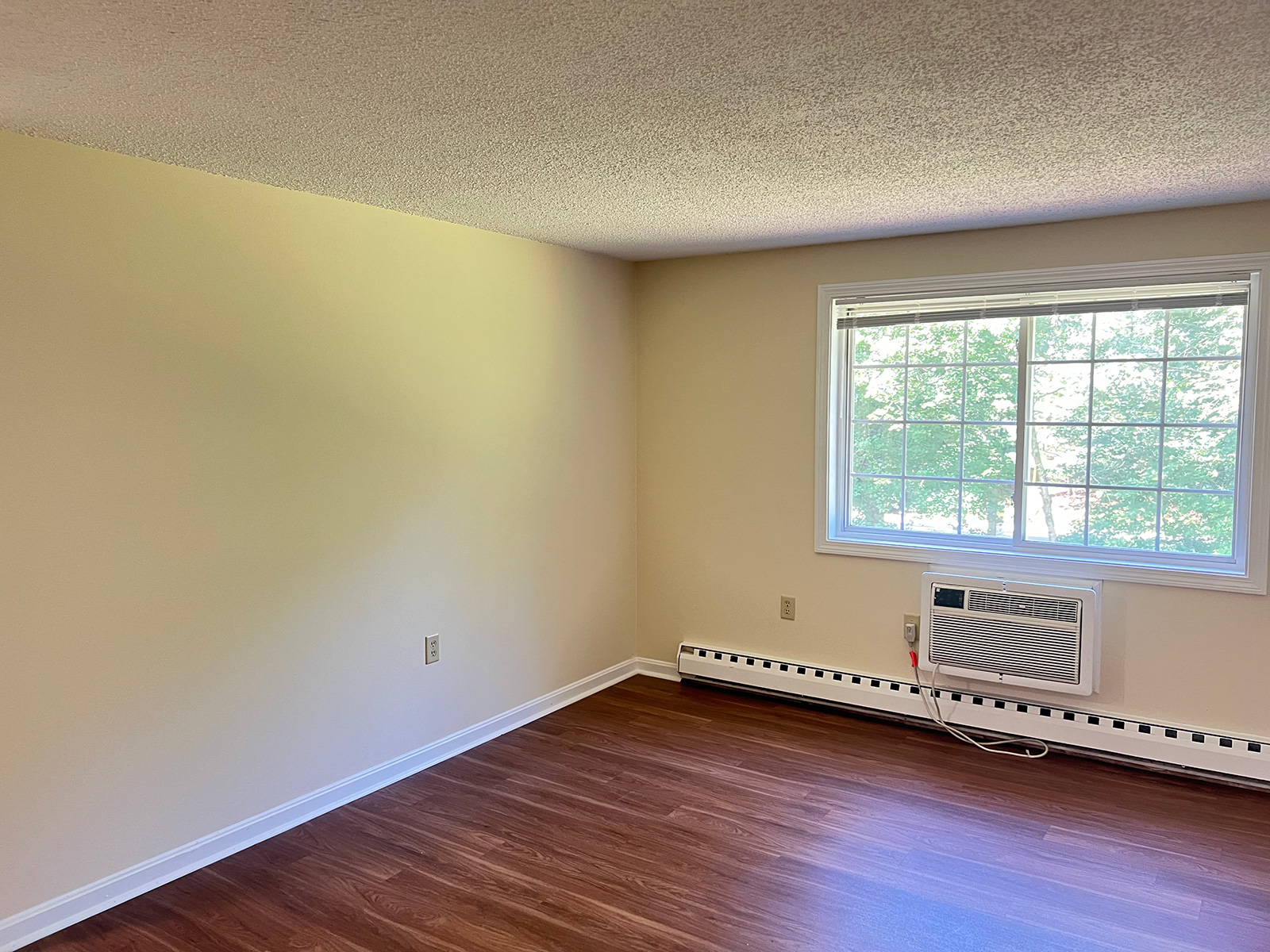 Room with wall A/C unit