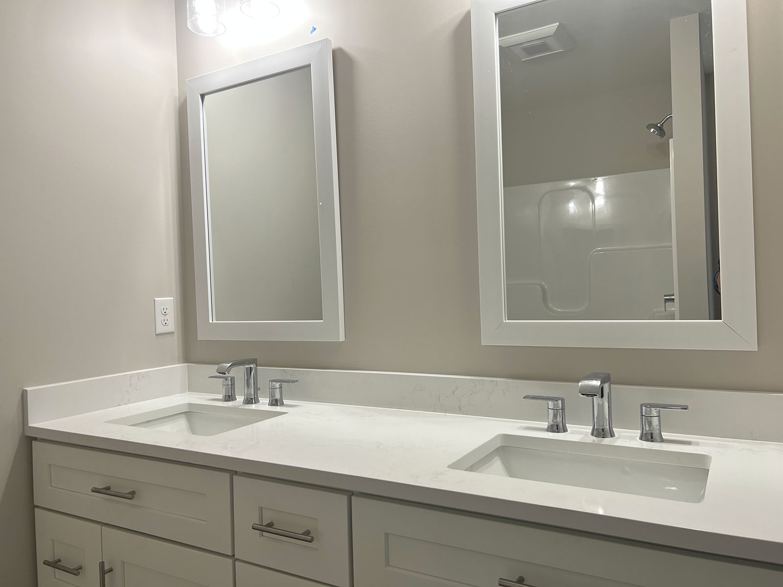 double vanity and two mirrors