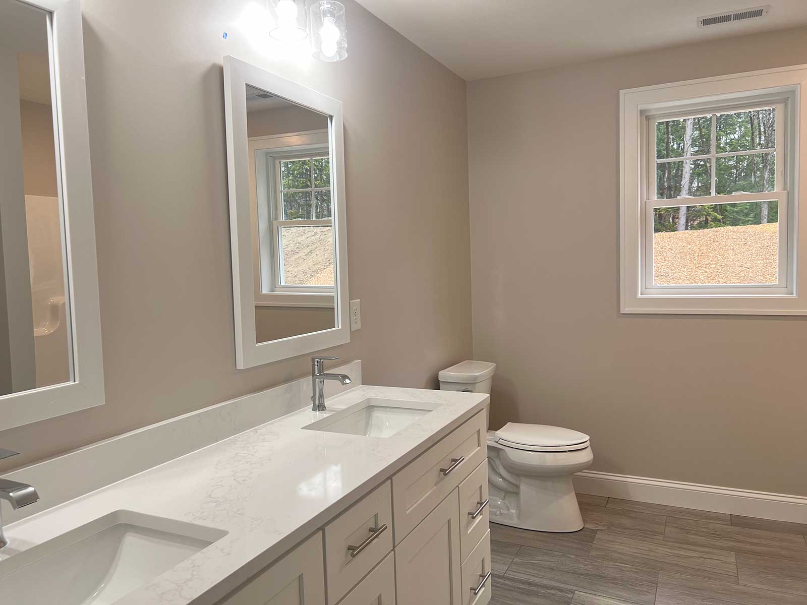 bathroom with double vanity